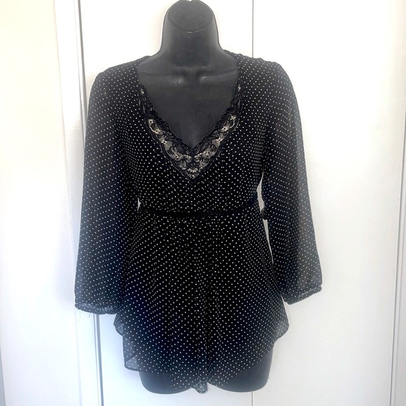 Vintage Y2k Motherhood black & polka dot puff long sleeves - Picture 1 of 11